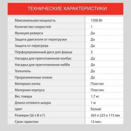 Мясорубка Starwind SMG3110 1500Вт белый - фото 14