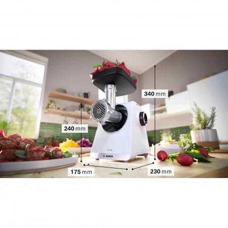 Мясорубка Bosch MFWS609W 2100Вт белый/черный - фото 13