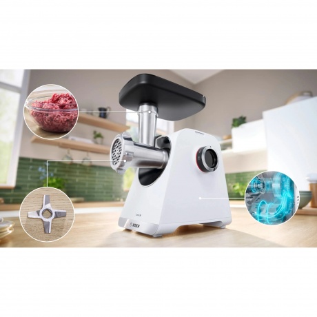 Мясорубка Bosch MFWS609W 2100Вт белый/черный - фото 14