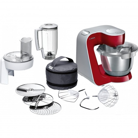 Кухонный комбайн Bosch MUM58720 красный/серебристый - фото 1