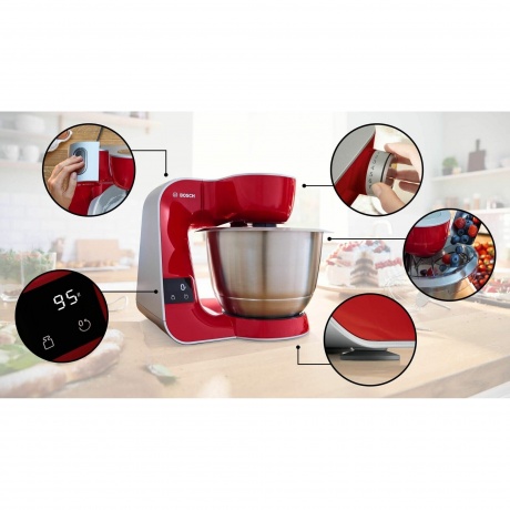 Кухонный комбайн Bosch MUM5X720 красный/серый - фото 4