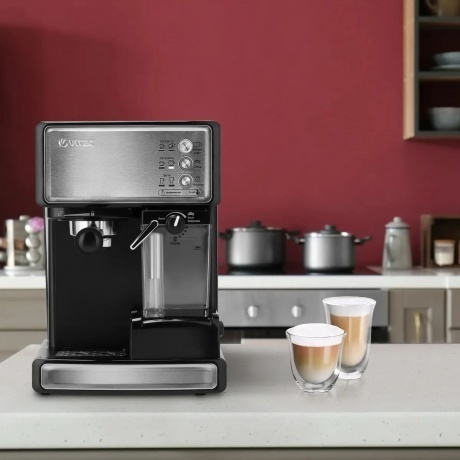 Кофеварка рожковая Vitek VT-1514 BK 1238Вт черный - фото 14