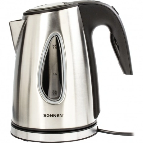 Чайник электрический Sonnen KT-1721, 1,7л, 2200Вт, нерж.сталь, ч...