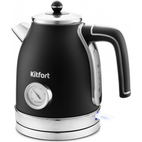 Чайник электрический Kitfort КТ-6102-1 черный с серебром