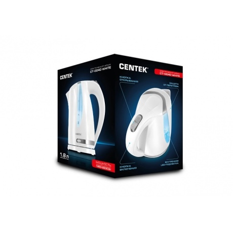 Чайник электрический Centek CT-0040 White - фото 5