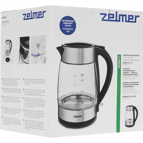 Чайник электрический Zelmer ZCK8011 GLASS/INOX - фото 6