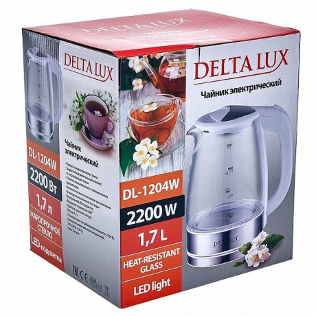 Чайник электрический Delta Lux DL-1204W белый - фото 4