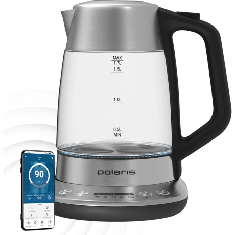 Чайник электрический Polaris PWK 1775CGLD WIFI серебристый