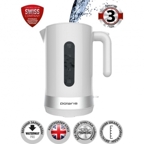 Чайник электрический Polaris PWK 1803C Water Way Pro, белый - фото 5