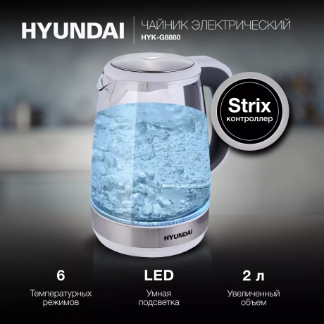 Чайник электрический Hyundai HYK-G8880 - фото 4