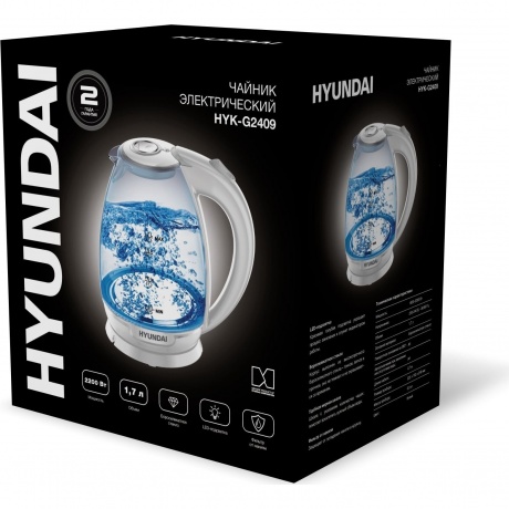 Чайник электрический Hyundai HYK-G2409 - фото 4