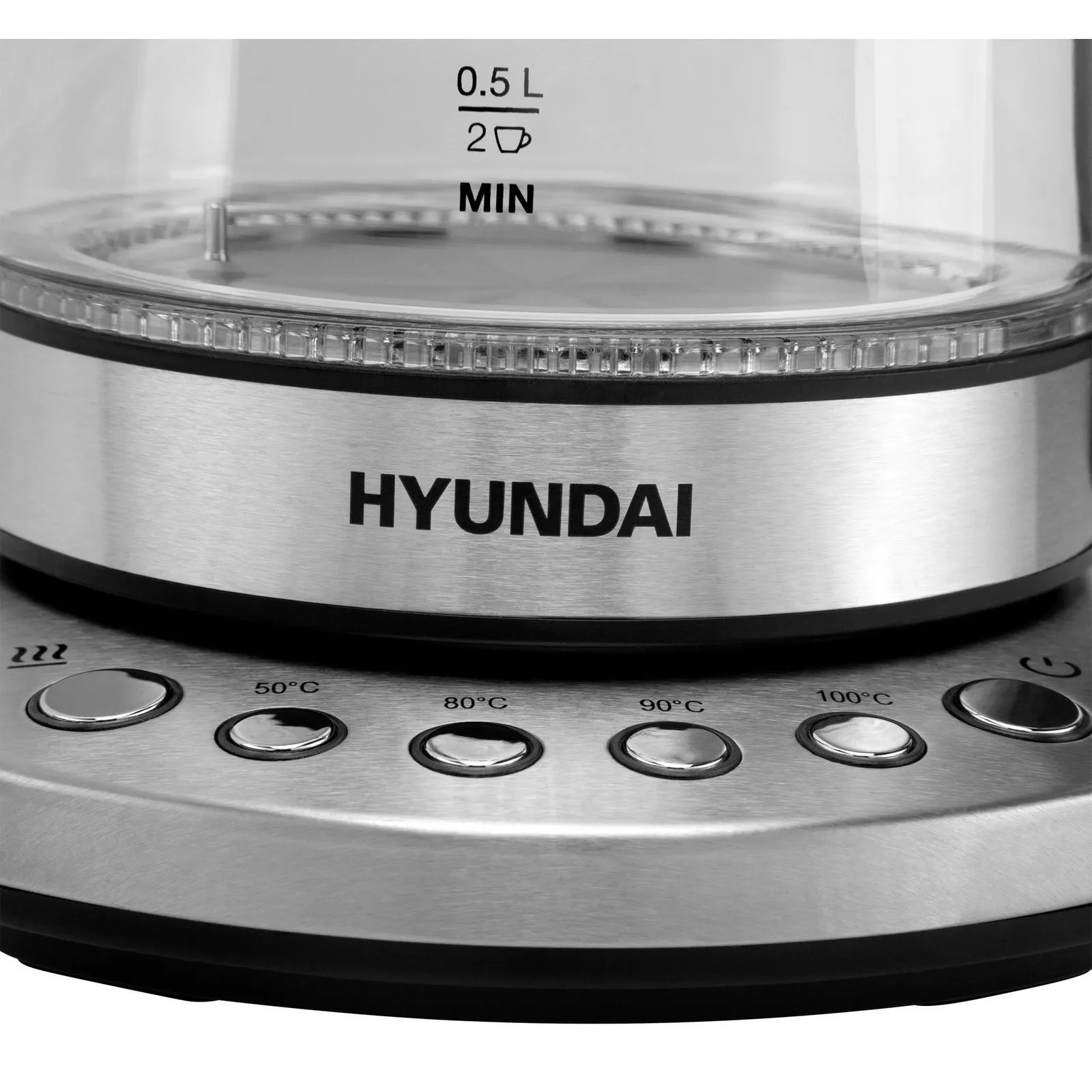 Чайник Hyundai HYK-G3026 1.7л. 2200Вт серебристый/черный (стекло/металл/пластик) - фото 8