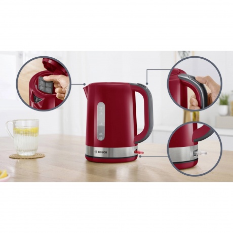 Чайник электрический Bosch TWK6A514, красный - фото 5