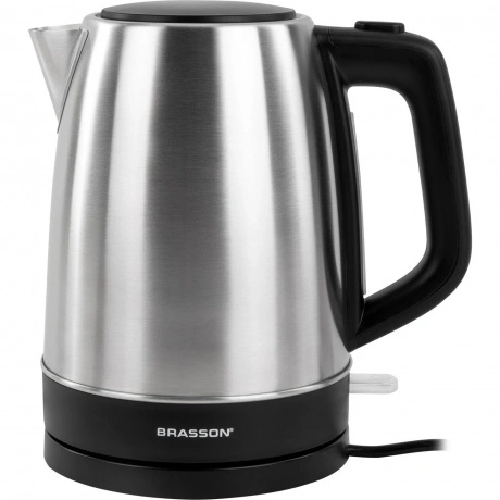 Чайник электрический Brasson KT-040, 1,7л, 2200 Вт, сталь, черны...