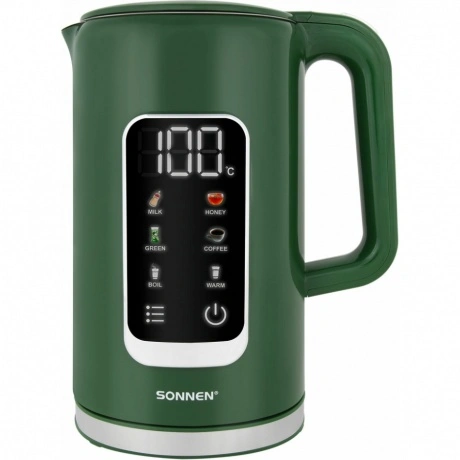 Чайник электрический Sonnen KT-8723EG,1,7л, 2200Вт, изумруд, дво...
