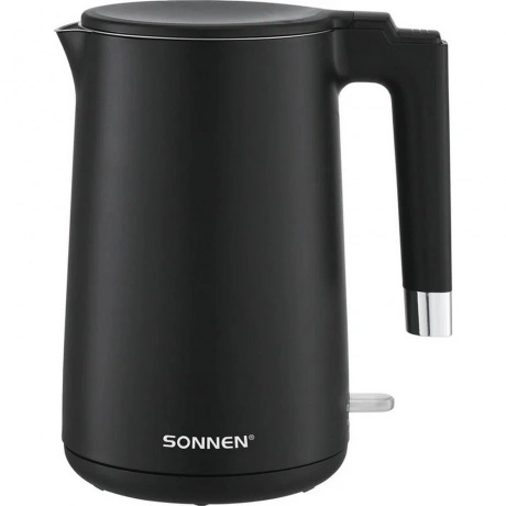 Чайник электрический Sonnen KT-8719B, 1,5л, 2200 Вт, черный, дво...