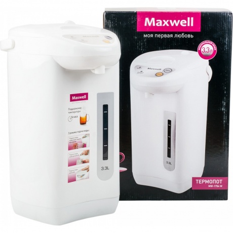 Термопот Maxwell MW-1754 3.3л. 750Вт белый - фото 6