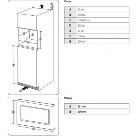 Встраиваемая микроволновая печь Samsung MS20A7013AB/BW - фото 7