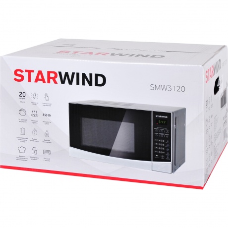 Микроволновая печь Starwind SMW3120 20л. 700Вт серебристый/черная - фото 8