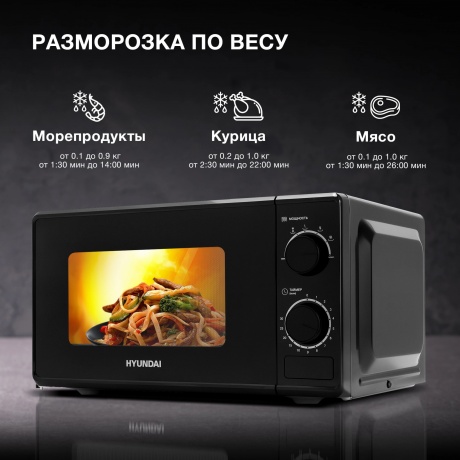 Микроволновая печь Hyundai HYM-M2096 20л. 700Вт черная - фото 14