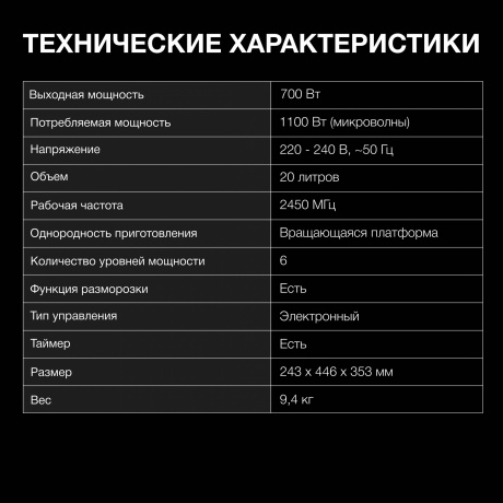 Микроволновая печь Hyundai HYM-D3029 20л. 700Вт белая/черная - фото 15