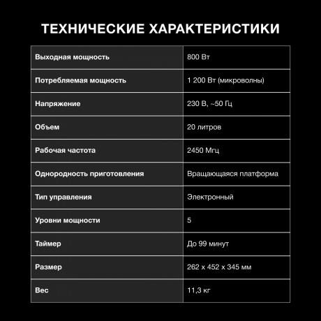 Микроволновая печь Hyundai HYM-D3034 20л. 700Вт черная/хром - фото 16