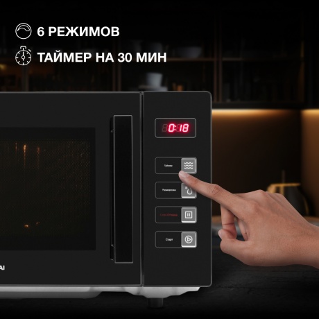 Микроволновая печь Hyundai HYM-D3008 23л. 800Вт черная - фото 6