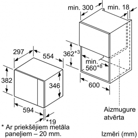 Встраиваемая микроволновая печь Bosch BFL520MB0 20л. 800Вт черная - фото 2
