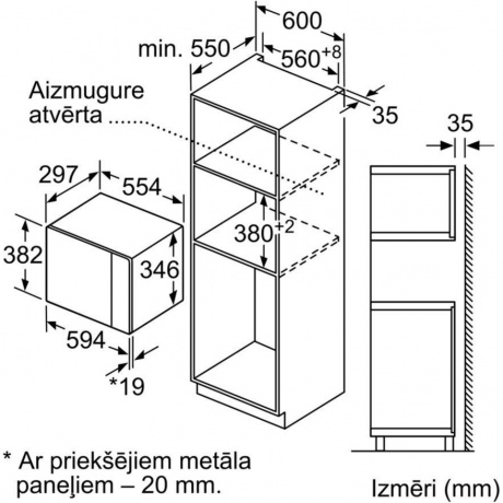 Встраиваемая микроволновая печь Bosch BFL520MB0 20л. 800Вт черная - фото 3