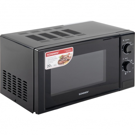 Микроволновая печь SONNEN MW2070BL-6M, 20л, 700Вт, таймер, механическое управление, черная, 454984 - фото 4