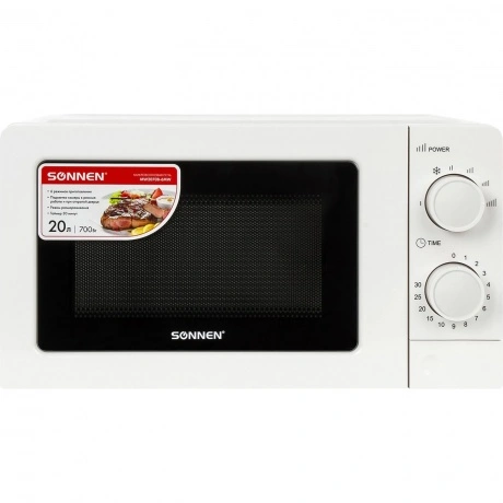 Микроволновая печь Sonnen MW2070BLCR-6MB, 20л, 700Вт, черная/хро...