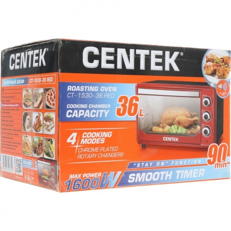 Мини-печь Centek CT-1530-36 Red - фото 8