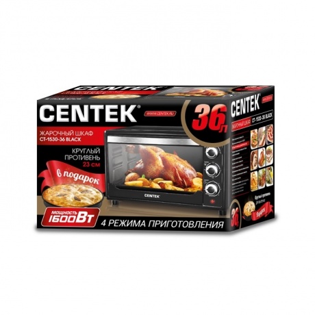Мини-печь Centek CT-1530-36 черный - фото 2