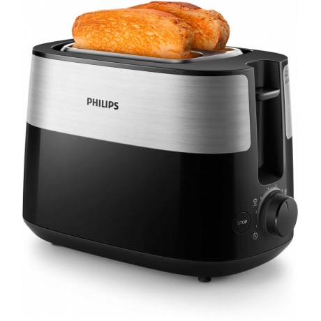 Тостер Philips HD2516 830Вт черный/стальной - фото 4