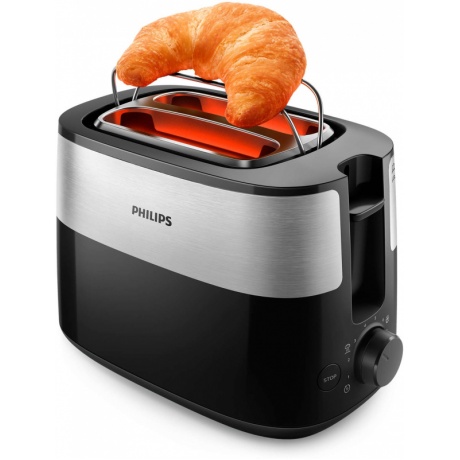 Тостер Philips HD2516 830Вт черный/стальной - фото 5