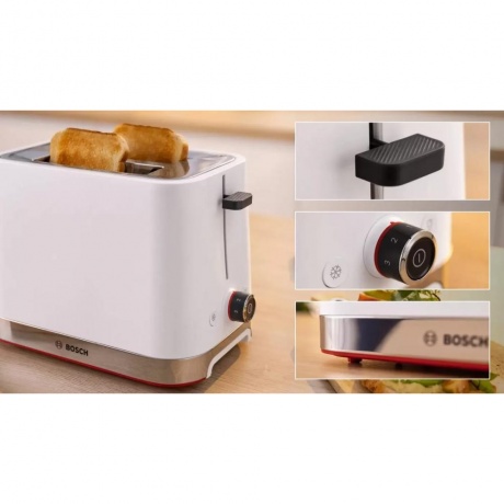 Тостер Bosch TAT4M221, 950Вт белый - фото 3
