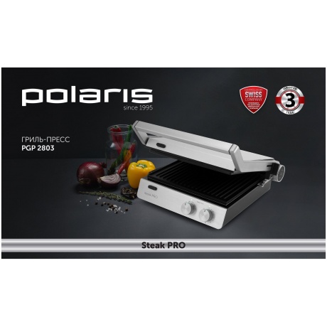 Электрогриль Polaris PGP 2803 2000Вт серебристый - фото 8