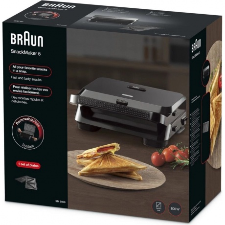 Электрогриль Braun SnackMaker 5 SM5000 BK 800Вт черный - фото 5