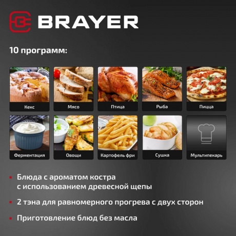Аэрогриль BRAYER BR2057 черный - фото 3
