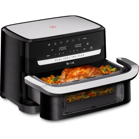 Аэрогриль Tefal Dual Easy Fry Flex EY9228E0 черный, 2700 Вт, 9 л...