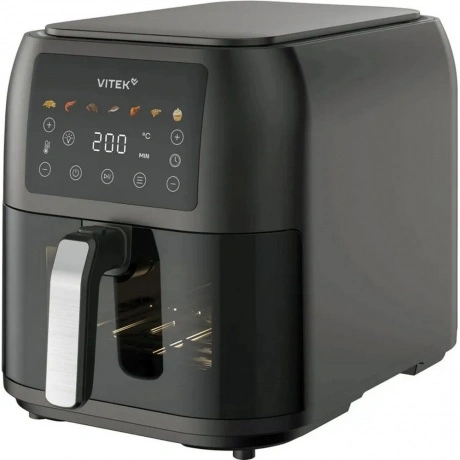 Аэрогриль Vitek VT-AF8001 8л 1700Вт темно-серый/черный