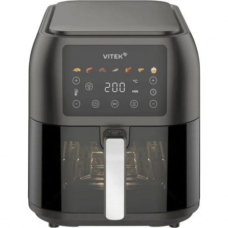 Аэрогриль Vitek VT-AF8001 8л 1700Вт темно-серый/черный - фото 2