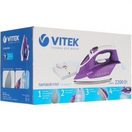Утюг Vitek VT-8308 2200Вт фиолетовый/белый - фото 21