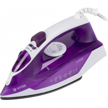 Утюг Vitek VT-8308 2200Вт фиолетовый/белый - фото 4