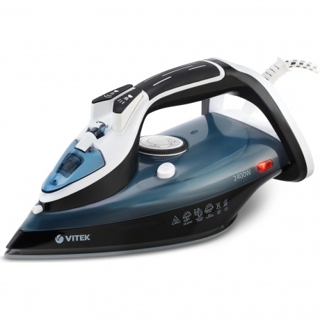 Утюг Vitek VT-8304 2400Вт черный/белый/синий - фото 1