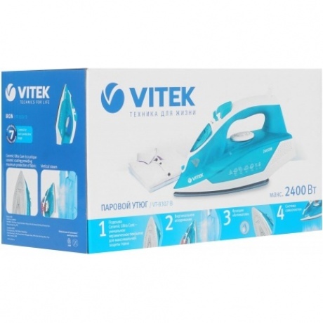 Утюг Vitek 8307-VT-01 2400Вт бирюзовый/белый - фото 20
