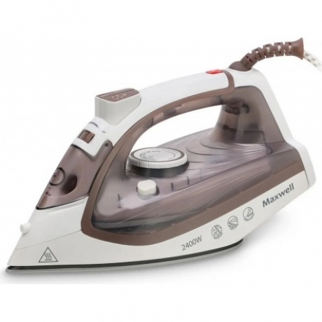 Утюг Maxwell MW-3047 2400Вт белый/коричневый - фото 1