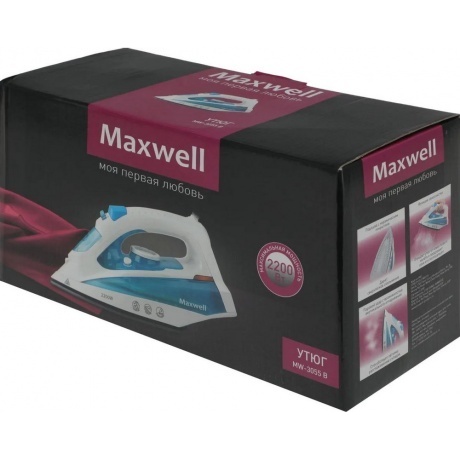 Утюг Maxwell MW-3055 2200Вт белый/синий - фото 8