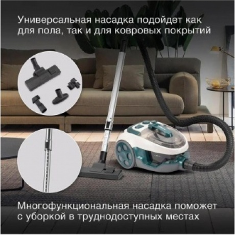Пылесос Hyundai HYV-C3500 2220Вт белый/бирюзовый - фото 17