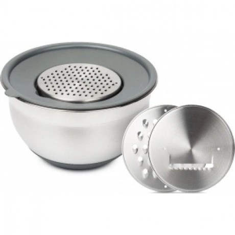 Миска GRATE IT 3л с крышкой 3 терки ATTRIBUTE STEEL ASG003